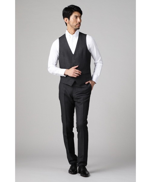 HIGH STREET（ハイストリート）の「HIGH STREET∴MARZOTTOウール麻シャンブレーベスト（ベスト・メンズ・ネイビー/ブラック・L/LL/S）」の5枚目の写真