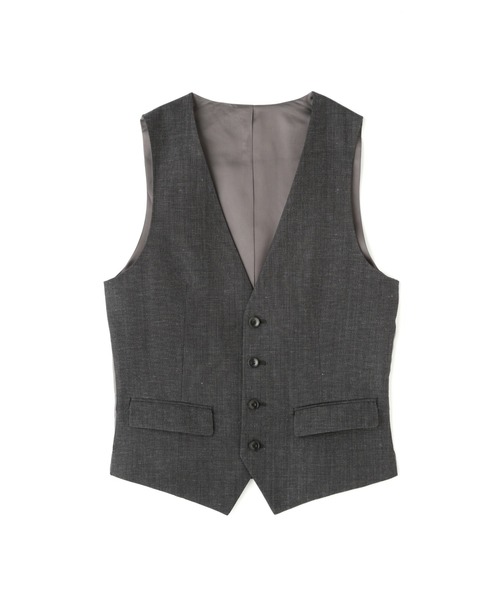 HIGH STREET（ハイストリート）の「HIGH STREET∴MARZOTTOウール麻シャンブレーベスト（ベスト・メンズ・ネイビー/ブラック・L/LL/S）」の6枚目の写真