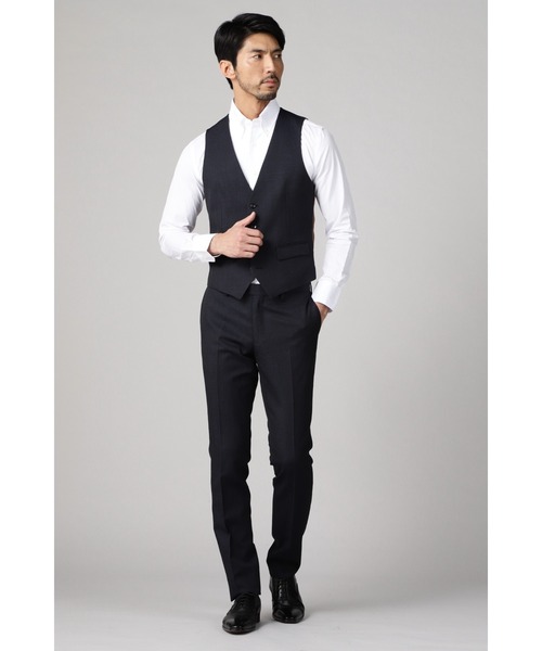 HIGH STREET（ハイストリート）の「HIGH STREET∴MARZOTTOウール麻シャンブレーベスト（ベスト・メンズ・ネイビー/ブラック・L/LL/S）」の13枚目の写真