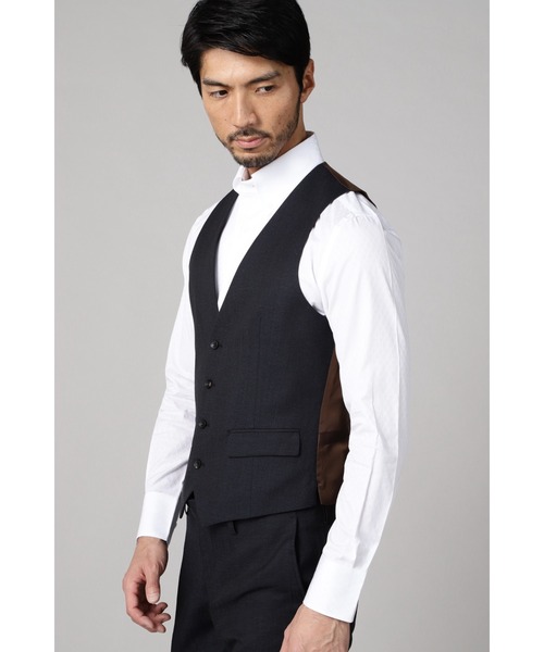 HIGH STREET（ハイストリート）の「HIGH STREET∴MARZOTTOウール麻シャンブレーベスト（ベスト・メンズ・ネイビー/ブラック・L/LL/S）」の14枚目の写真