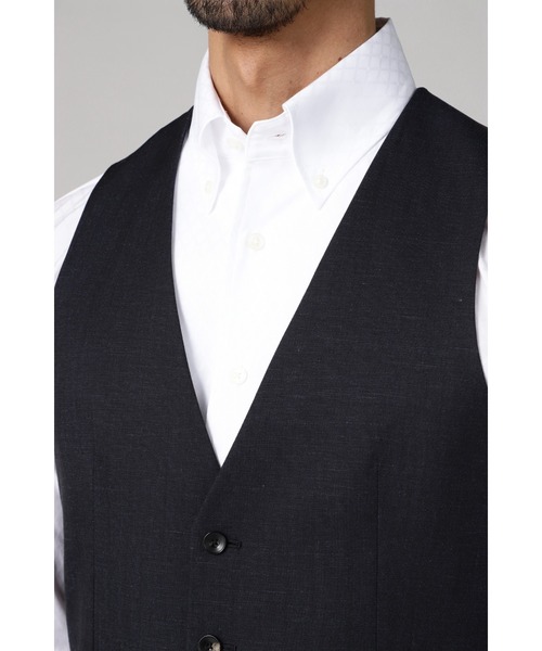 HIGH STREET（ハイストリート）の「HIGH STREET∴MARZOTTOウール麻シャンブレーベスト（ベスト・メンズ・ネイビー/ブラック・L/LL/S）」の16枚目の写真