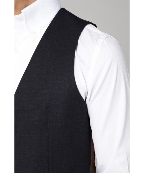 HIGH STREET（ハイストリート）の「HIGH STREET∴MARZOTTOウール麻シャンブレーベスト（ベスト・メンズ・ネイビー/ブラック・L/LL/S）」の17枚目の写真