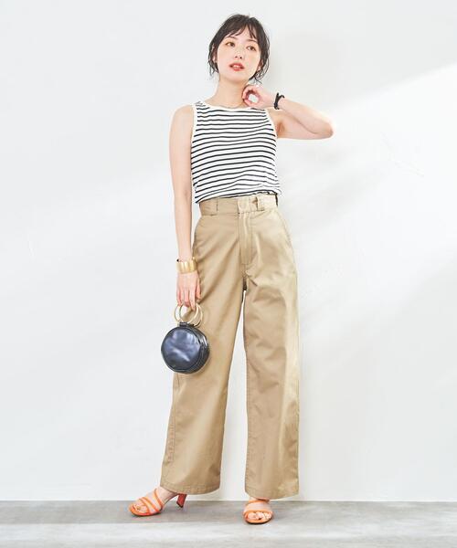 coen(コーエン)の「アメリカンスリーブボーダータンクトップ(タンクトップ・レディース・モカ/オフホワイト/ライトグレー・L/M)」の6枚目の写真