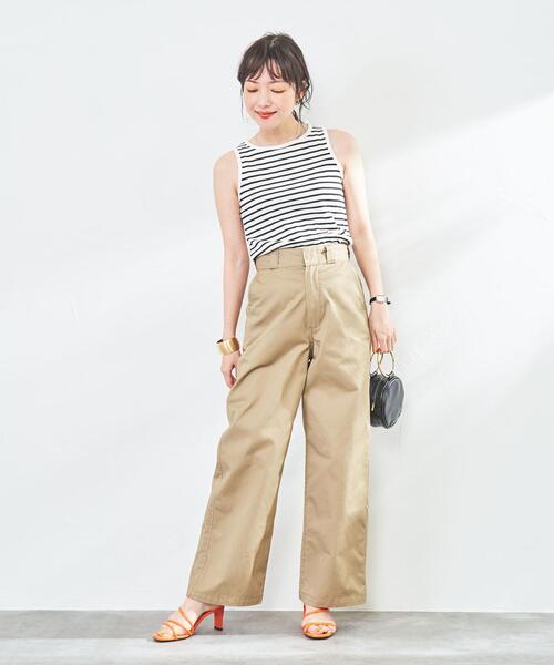 coen(コーエン)の「アメリカンスリーブボーダータンクトップ(タンクトップ・レディース・モカ/オフホワイト/ライトグレー・L/M)」の8枚目の写真