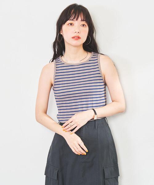 coen(コーエン)の「アメリカンスリーブボーダータンクトップ(タンクトップ・レディース・モカ/オフホワイト/ライトグレー・L/M)」の9枚目の写真