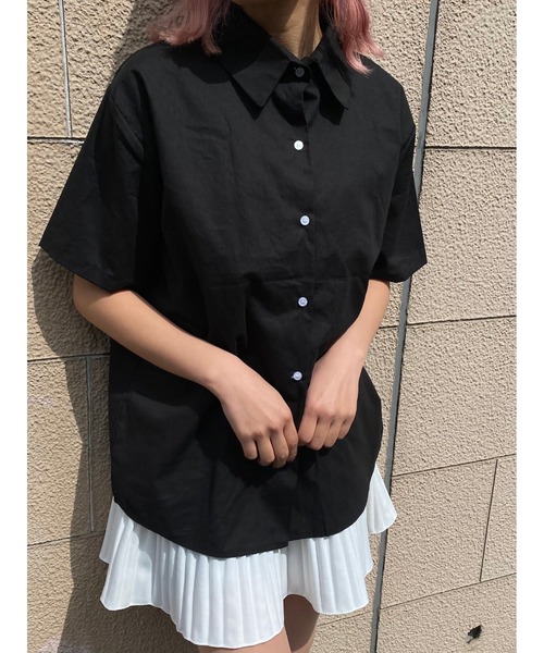 WC(ダブル シー)の「無地半袖シャツ(シャツ/ブラウス・レディース・ホワイト/ブラック・FREE)」の15枚目の写真