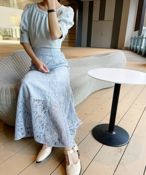 Heather（ヘザー）の「レース切り替えワンピース　284700（ドレス・レディース・ブルー/ブラック・FREE）」の5枚目の写真