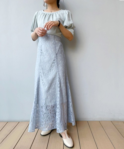 Heather（ヘザー）の「レース切り替えワンピース　284700（ドレス・レディース・ブルー/ブラック・FREE）」の6枚目の写真