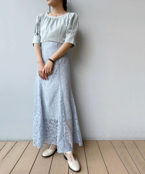 Heather（ヘザー）の「レース切り替えワンピース　284700（ドレス・レディース・ブルー/ブラック・FREE）」の7枚目の写真