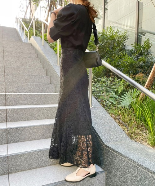 Heather（ヘザー）の「レース切り替えワンピース　284700（ドレス・レディース・ブルー/ブラック・FREE）」の11枚目の写真