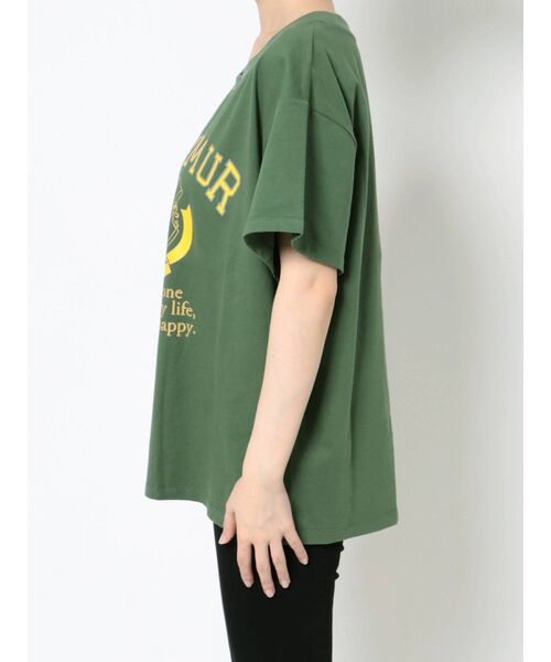 CALNAMUR(カルナムール)の「カレッジ風ロゴTシャツ(Tシャツ/カットソー・レディース・ブラック/グレー/グリーン・MEDIUM/LARGE)」の18枚目の写真
