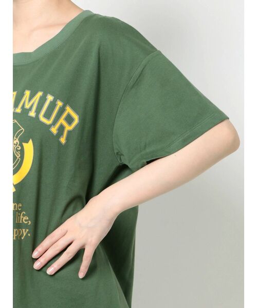 CALNAMUR(カルナムール)の「カレッジ風ロゴTシャツ(Tシャツ/カットソー・レディース・ブラック/グレー/グリーン・MEDIUM/LARGE)」の21枚目の写真