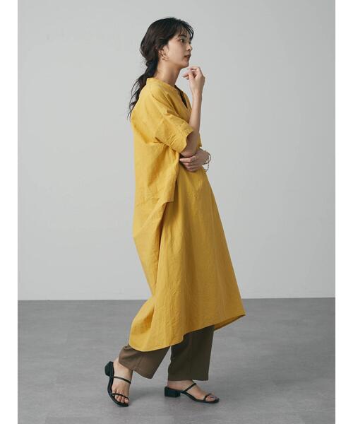 CRAFT STANDARD BOUTIQUE（クラフトスタンダードブティック）の「綿麻スキッパーワンピース　＊◆（ワンピース・レディース・ブラック/オフホワイト/カーキ/マスタード・FREE）」の14枚目の写真