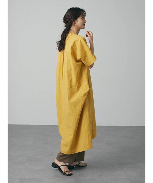 CRAFT STANDARD BOUTIQUE（クラフトスタンダードブティック）の「綿麻スキッパーワンピース　＊◆（ワンピース・レディース・ブラック/オフホワイト/カーキ/マスタード・FREE）」の15枚目の写真