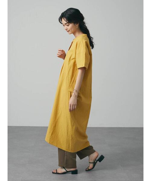 CRAFT STANDARD BOUTIQUE（クラフトスタンダードブティック）の「綿麻スキッパーワンピース　＊◆（ワンピース・レディース・ブラック/オフホワイト/カーキ/マスタード・FREE）」の17枚目の写真