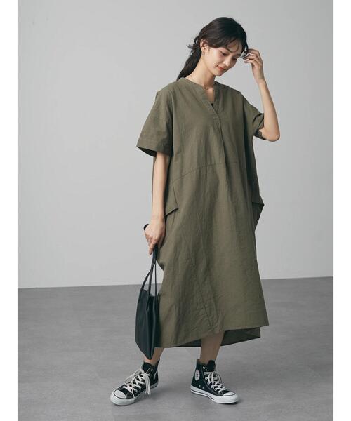 CRAFT STANDARD BOUTIQUE（クラフトスタンダードブティック）の「綿麻スキッパーワンピース　＊◆（ワンピース・レディース・ブラック/オフホワイト/カーキ/マスタード・FREE）」の19枚目の写真