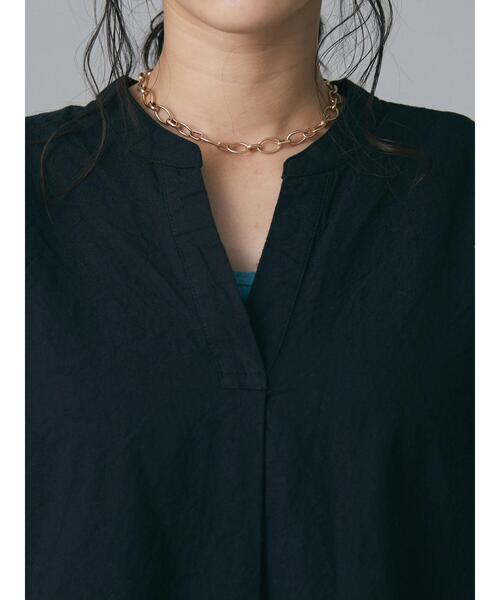CRAFT STANDARD BOUTIQUE（クラフトスタンダードブティック）の「綿麻スキッパーワンピース　＊◆（ワンピース・レディース・ブラック/オフホワイト/カーキ/マスタード・FREE）」の21枚目の写真