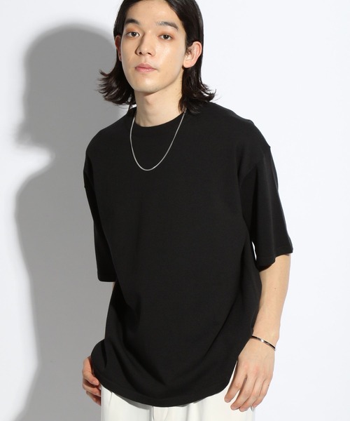 H-(エイチマイナス)の「【H-】ハイゲージニットTEE(HARE)(Tシャツ/カットソー・メンズ・ブラック/ブラウン/オフホワイト・MEDIUM/LARGE)」の1枚目の写真