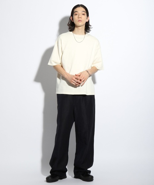 H-(エイチマイナス)の「【H-】ハイゲージニットTEE(HARE)(Tシャツ/カットソー・メンズ・ブラック/ブラウン/オフホワイト・MEDIUM/LARGE)」の4枚目の写真