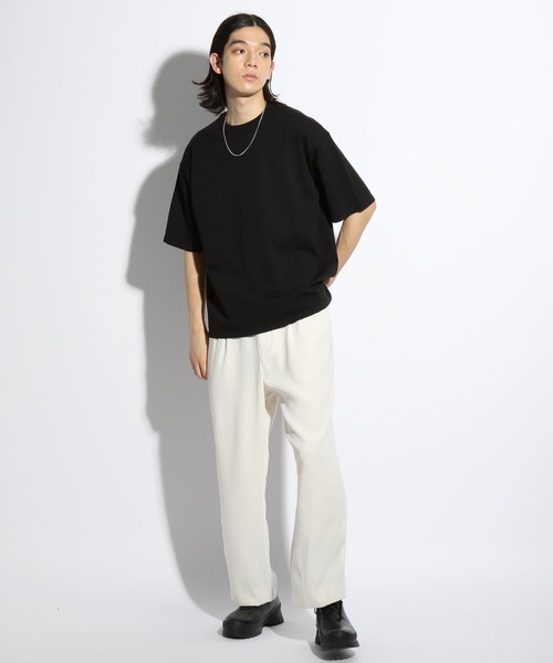 H-(エイチマイナス)の「【H-】ハイゲージニットTEE(HARE)(Tシャツ/カットソー・メンズ・ブラック/ブラウン/オフホワイト・MEDIUM/LARGE)」の8枚目の写真