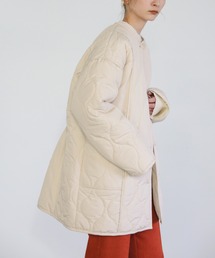 バックドローストリングキルティングアウター