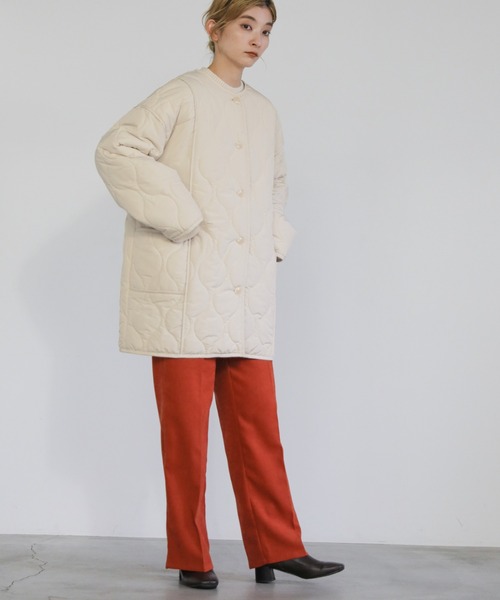 select MOCA（セレクトモカ）の「バックドローストリングキルティングアウター（その他アウター・レディース・ブラック/オフホワイト/カーキ・FREE）」の4枚目の写真