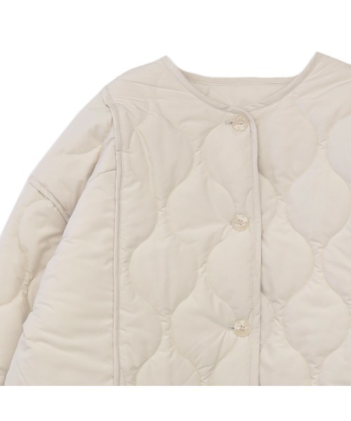 select MOCA（セレクトモカ）の「バックドローストリングキルティングアウター（その他アウター・レディース・ブラック/オフホワイト/カーキ・FREE）」の13枚目の写真