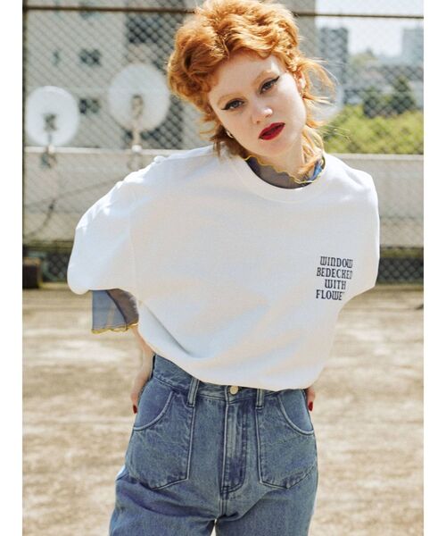 jouetie（ジュエティ）の「バックフラワーロゴBIGT（Tシャツ/カットソー・レディース・ブラック/パープル/オフホワイト/ピンク・MEDIUM）」の18枚目の写真