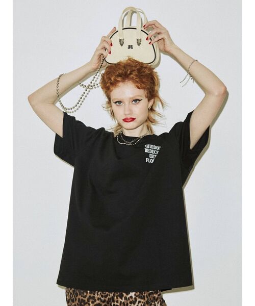 jouetie（ジュエティ）の「バックフラワーロゴBIGT（Tシャツ/カットソー・レディース・ブラック/パープル/オフホワイト/ピンク・MEDIUM）」の14枚目の写真