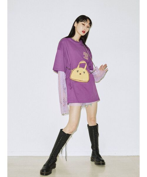 jouetie（ジュエティ）の「バックフラワーロゴBIGT（Tシャツ/カットソー・レディース・ブラック/パープル/オフホワイト/ピンク・MEDIUM）」の15枚目の写真