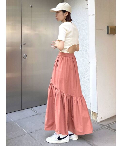 Ungrid（アングリッド）の「バックオープンフィットハーフスリーブTee（Tシャツ/カットソー・レディース・オフホワイト/ブラック/ピンク/ブルー・FREE）」の22枚目の写真