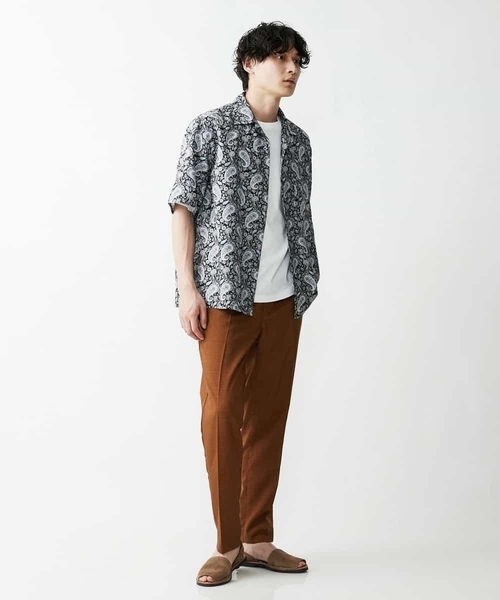 a.v.v（アーヴェヴェ）の「ペイズリープリントオープンカラーシャツ（シャツ/ブラウス・メンズ・ブラック/ベージュ・48/46）」の5枚目の写真