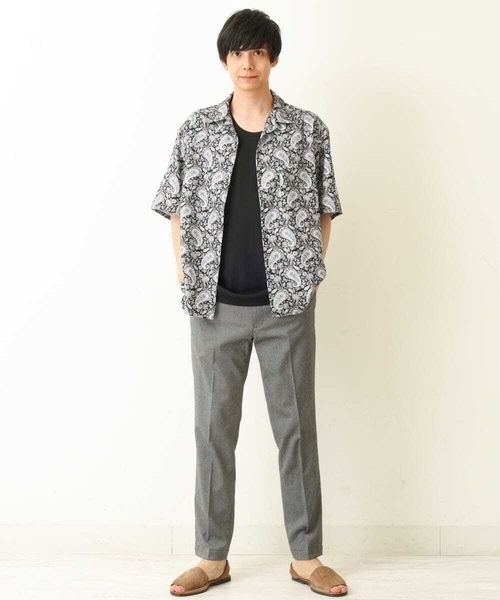 a.v.v（アーヴェヴェ）の「ペイズリープリントオープンカラーシャツ（シャツ/ブラウス・メンズ・ブラック/ベージュ・48/46）」の6枚目の写真