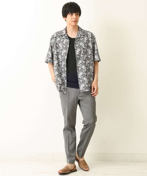 a.v.v（アーヴェヴェ）の「ペイズリープリントオープンカラーシャツ（シャツ/ブラウス・メンズ・ブラック/ベージュ・48/46）」の7枚目の写真