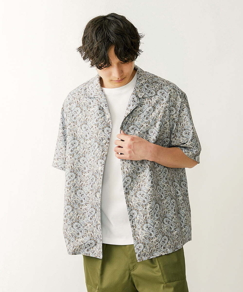 a.v.v（アーヴェヴェ）の「ペイズリープリントオープンカラーシャツ（シャツ/ブラウス・メンズ・ブラック/ベージュ・48/46）」の12枚目の写真