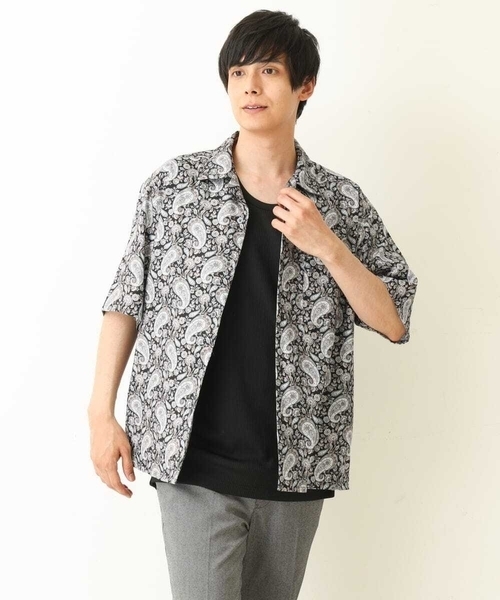 a.v.v（アーヴェヴェ）の「ペイズリープリントオープンカラーシャツ（シャツ/ブラウス・メンズ・ブラック/ベージュ・48/46）」の14枚目の写真