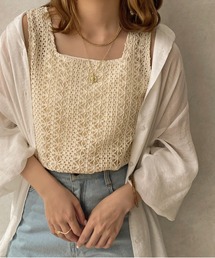 【apres jour clair】かぎ針編み風タンク【ZOZOTOWN限定アイテム】