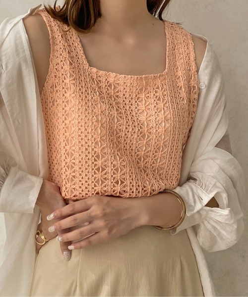 apres jour clair(アプレジュールクレア)の「【apres jour clair】かぎ針編み風タンク【ZOZOTOWN限定アイテム】(タンクトップ・レディース・アイボリー/モカ/ピンクベージュ・X-LARGE/フリー)」の19枚目の写真