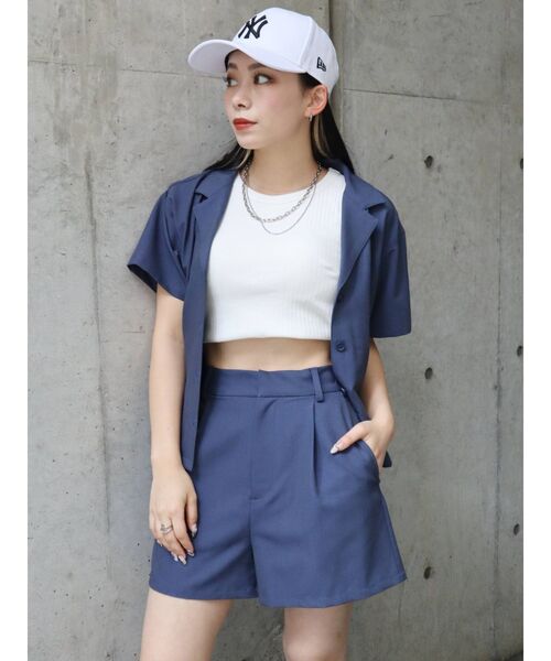 EVRIS（エヴリス）の「タックショートパンツ【セットアップ着用可能】（その他パンツ・レディース・ブラック/ベージュ/ネイビー・SMALL/MEDIUM）」の14枚目の写真