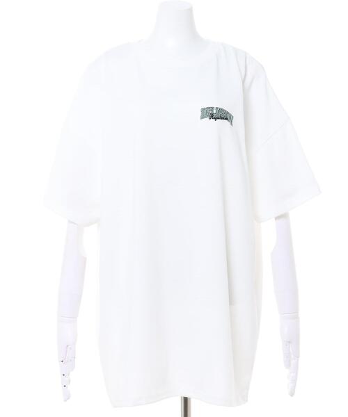 INGNI（イング）の「BACKロゴチュニックTシャツ（Tシャツ/カットソー・レディース・ブラック/ベージュ/ホワイト×グリーン/ホワイト×ブルー・M）」の5枚目の写真