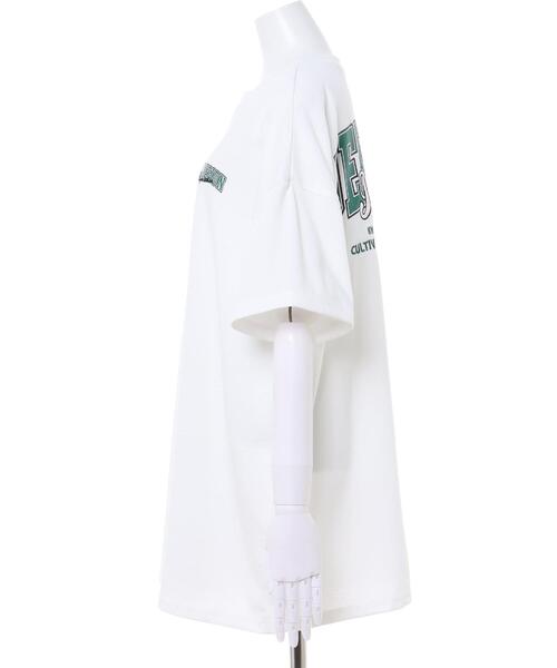 INGNI（イング）の「BACKロゴチュニックTシャツ（Tシャツ/カットソー・レディース・ブラック/ベージュ/ホワイト×グリーン/ホワイト×ブルー・M）」の6枚目の写真