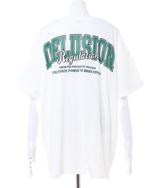 INGNI（イング）の「BACKロゴチュニックTシャツ（Tシャツ/カットソー・レディース・ブラック/ベージュ/ホワイト×グリーン/ホワイト×ブルー・M）」の7枚目の写真