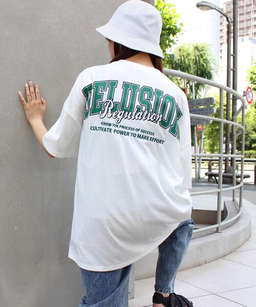 INGNI（イング）の「BACKロゴチュニックTシャツ（Tシャツ/カットソー・レディース・ブラック/ベージュ/ホワイト×グリーン/ホワイト×ブルー・M）」の10枚目の写真