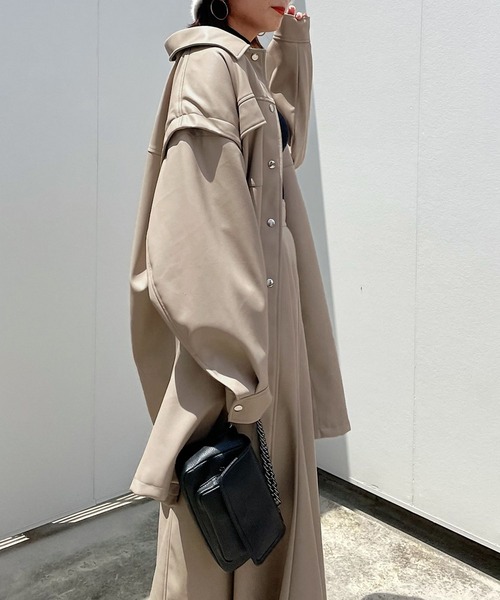 PAGEBOY（ページボーイ）の「エコレザーカスタムロングブルゾン