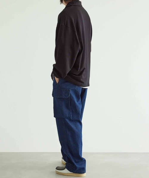 ADAM ET ROPE'(アダムエロペ)の「新色を携えて再登場!!【WEB限定】ビッグカラースーパーストレッチ ルーズポロシャツ/ユニセックス(スウェット・メンズ・ブラック/ライトグレー/ブルー系その他・M/L)」の5枚目の写真