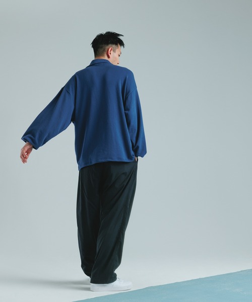 ADAM ET ROPE'(アダムエロペ)の「新色を携えて再登場!!【WEB限定】ビッグカラースーパーストレッチ ルーズポロシャツ/ユニセックス(スウェット・メンズ・ブラック/ライトグレー/ブルー系その他・M/L)」の12枚目の写真