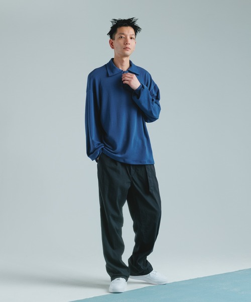 ADAM ET ROPE'(アダムエロペ)の「新色を携えて再登場!!【WEB限定】ビッグカラースーパーストレッチ ルーズポロシャツ/ユニセックス(スウェット・メンズ・ブラック/ライトグレー/ブルー系その他・M/L)」の22枚目の写真