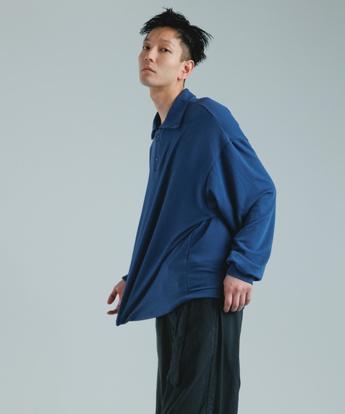 ADAM ET ROPE'(アダムエロペ)の「新色を携えて再登場!!【WEB限定】ビッグカラースーパーストレッチ ルーズポロシャツ/ユニセックス(スウェット・メンズ・ブラック/ライトグレー/ブルー系その他・M/L)」の18枚目の写真