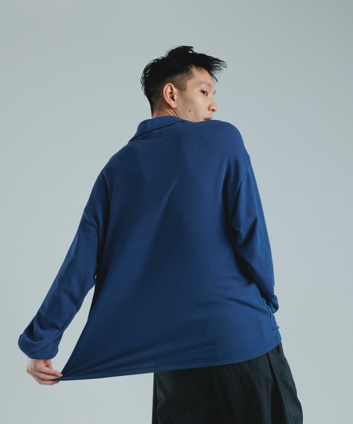 ADAM ET ROPE'(アダムエロペ)の「新色を携えて再登場!!【WEB限定】ビッグカラースーパーストレッチ ルーズポロシャツ/ユニセックス(スウェット・メンズ・ブラック/ライトグレー/ブルー系その他・M/L)」の7枚目の写真