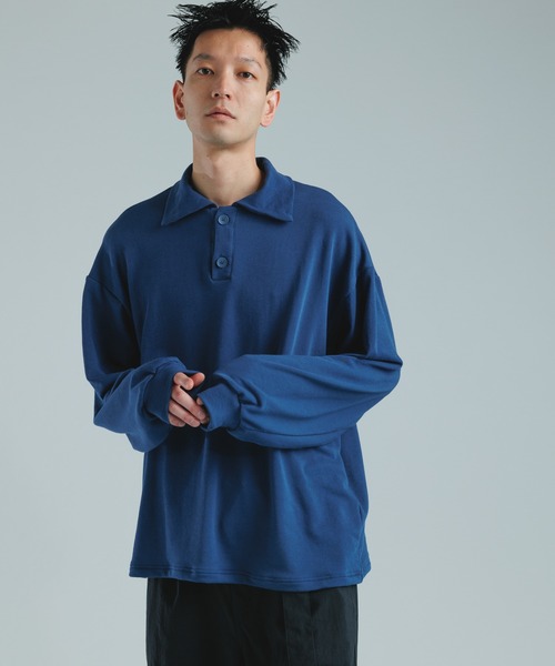 ADAM ET ROPE'(アダムエロペ)の「新色を携えて再登場!!【WEB限定】ビッグカラースーパーストレッチ ルーズポロシャツ/ユニセックス(スウェット・メンズ・ブラック/ライトグレー/ブルー系その他・M/L)」の11枚目の写真